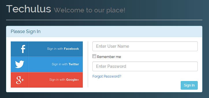 social-login-page-with-css