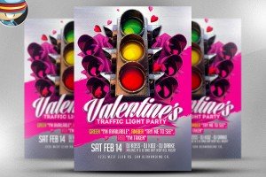 valentines-traffic-light-psd-flyer