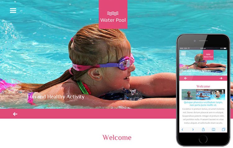 water-pool-bootstrap-sport-template