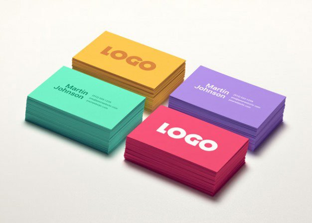 business-card-mockups-in-four-colors